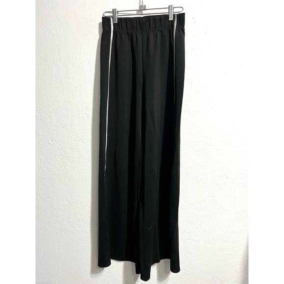 DLC Pants Womens XS Wide Leg Stripe Black Pull One Active Stretch Comfort Travel - Picture 1 of 6